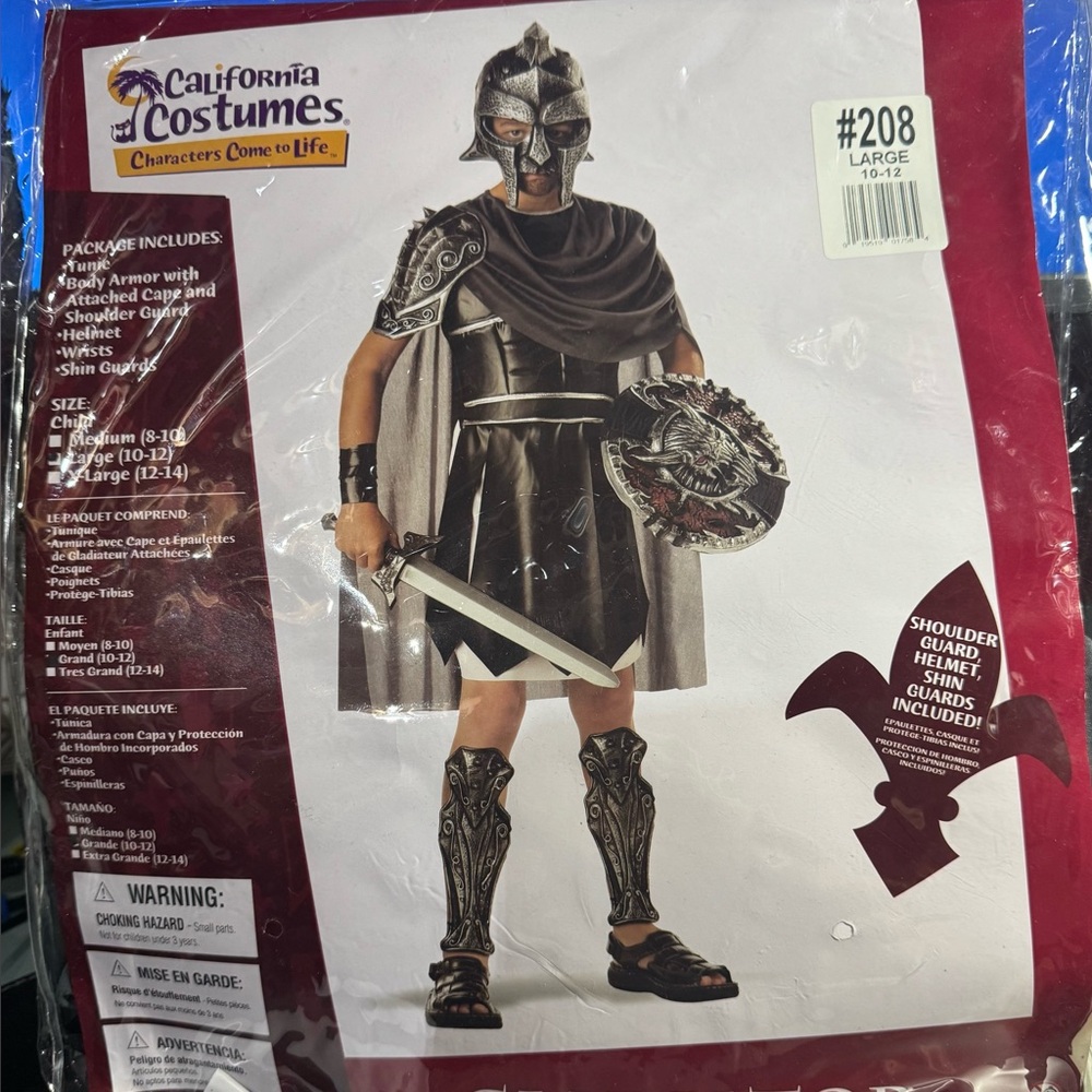 California Costumes Gladiator Outfit - Black and Silver